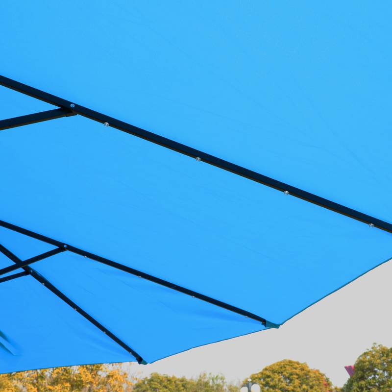 Blue Double-Sided Patio Umbrella - Spacious & Stylish Shade Solution!