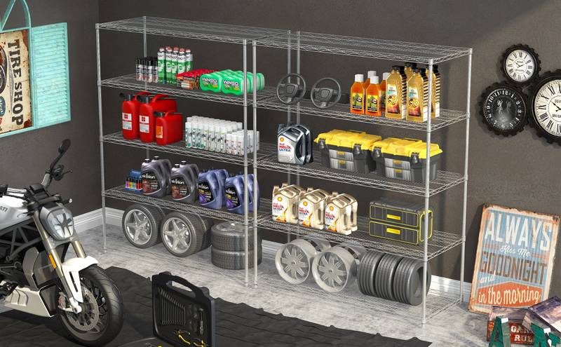 Maxi-Shelf Pro: Heavy-Duty Adjustable Wheel Racks