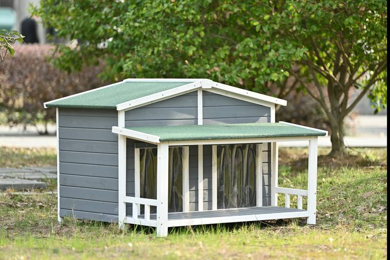 Cozy Cabin Dog House with Porch