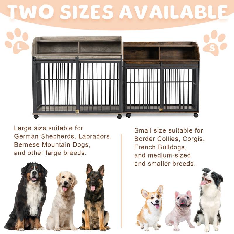 Stylish Sturdy Dog Crate End Table with Storage