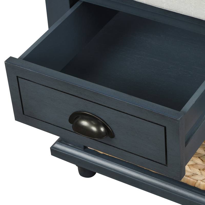 Rustic Charm Storage Bench with Baskets