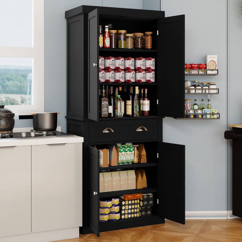 Chic Pantry Cabinet with Custom Shelves