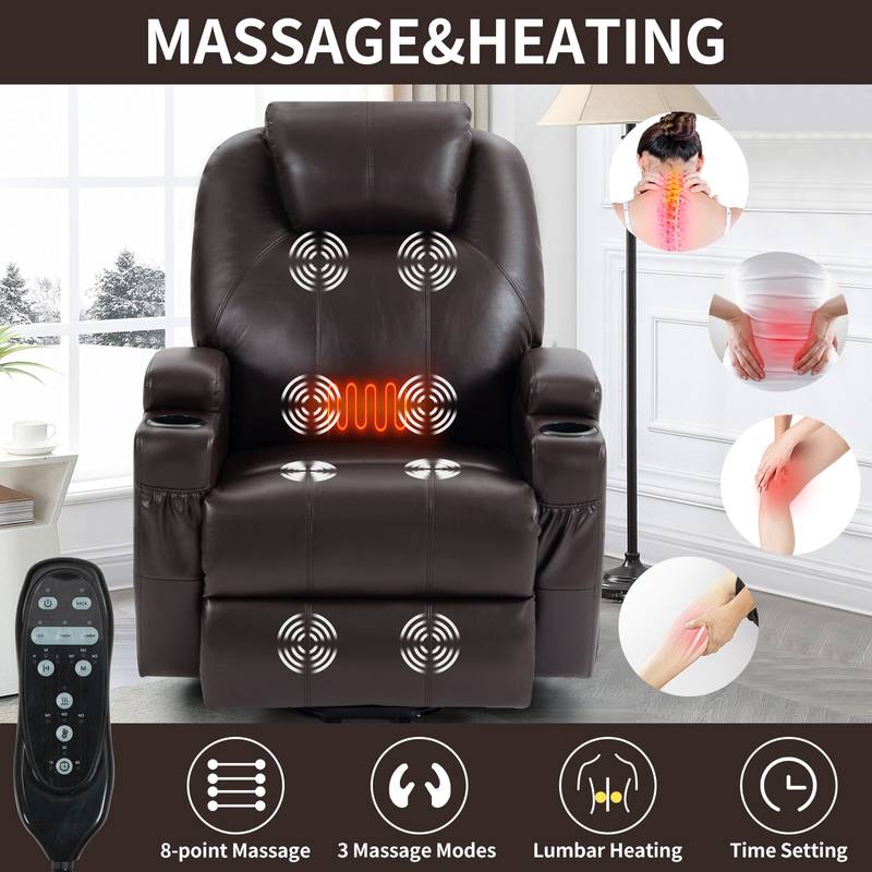 Cozy Lift Recliner with Vibration Massage and Heat for Seniors