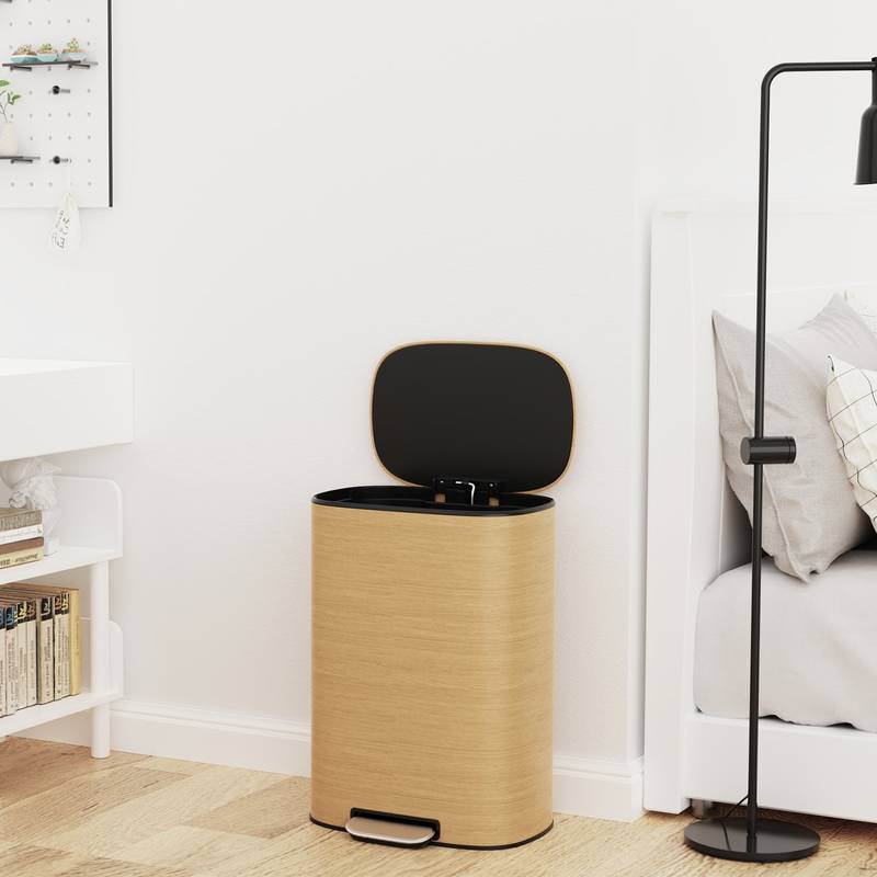 Soft Close Step Trash Can - Stainless Steel Elegance