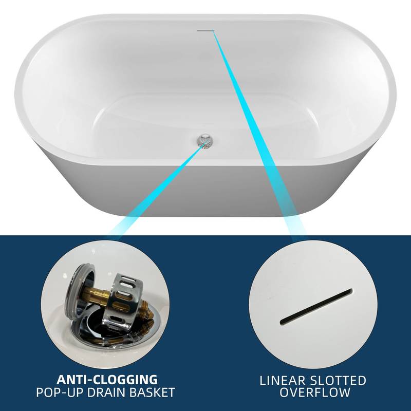 Luxurious Oval Soaking Tub with Modern Features
