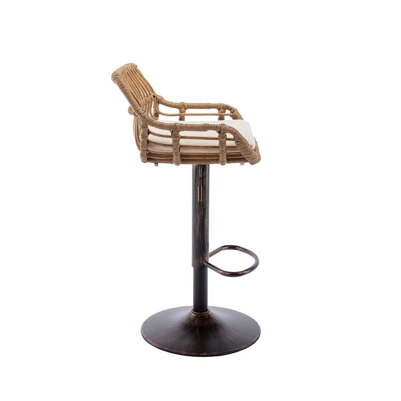 Chic Adjustable Bar Stools - Set of Two in Beige