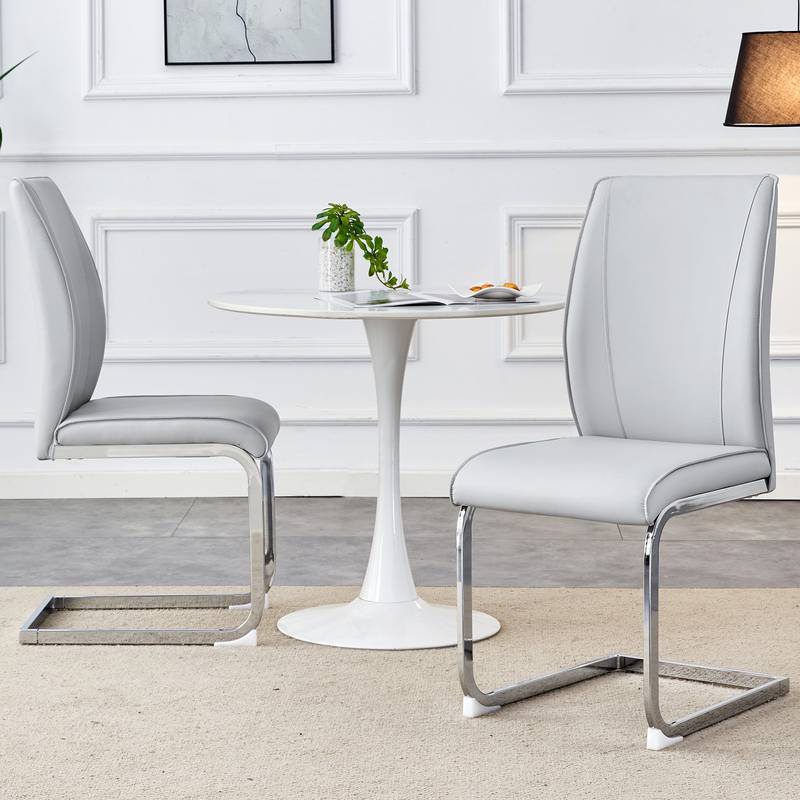 Chic Gray Arch Dining Chairs - Set of Two