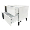 Sleek White LED Bedroom Set with Floating Bed & Nightstands