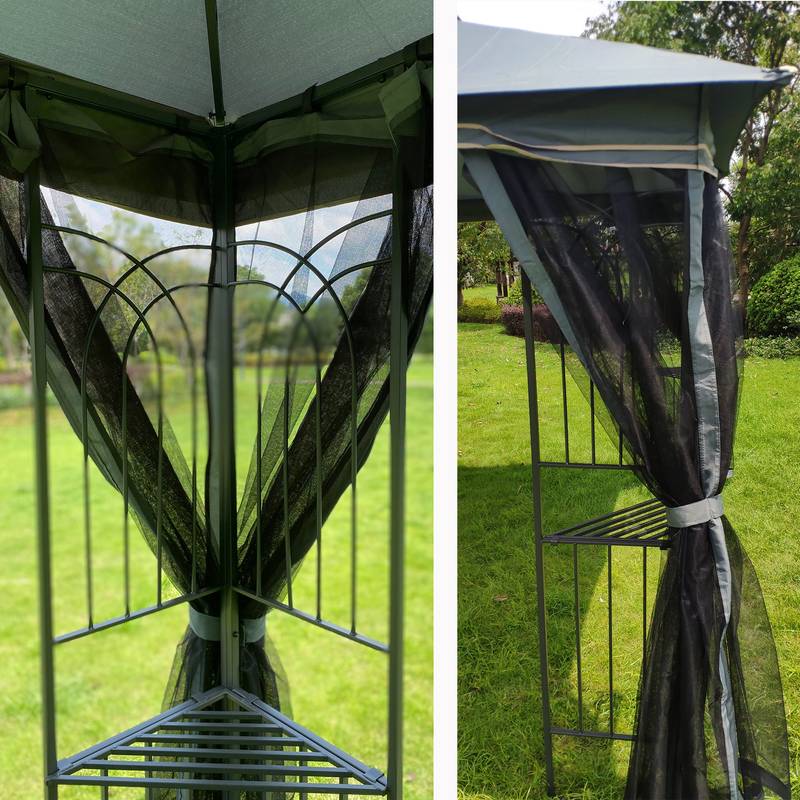 Sunny Escape Gazebo: Ventilated Canopy with Mosquito Protection