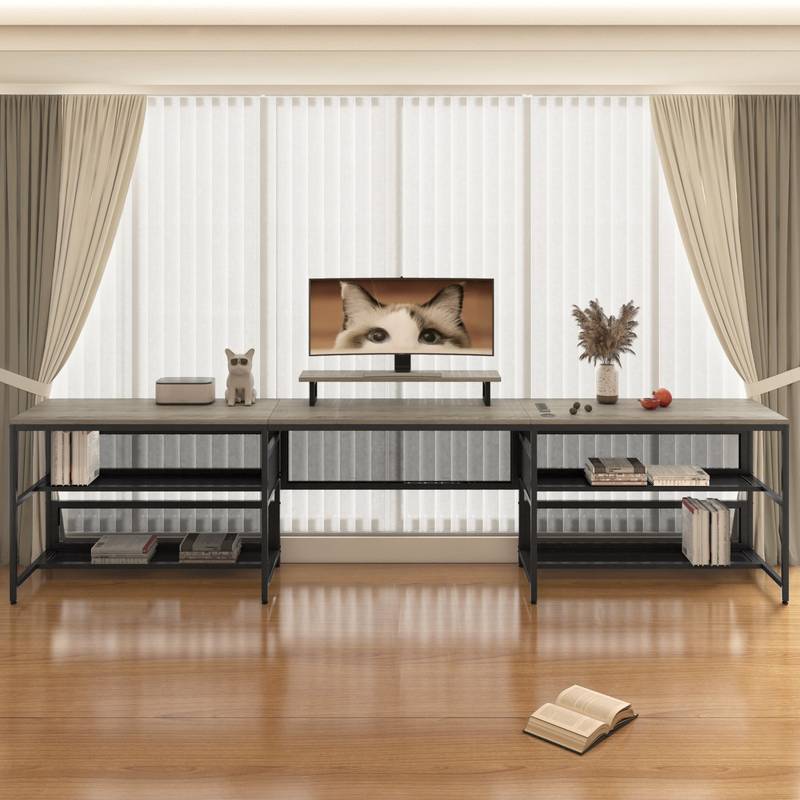 Chic U-Shaped Gaming Desk with Power & LED Glow