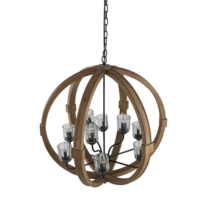 Wooden Glow Chandelier – Stylish Hanging Light for Any Space