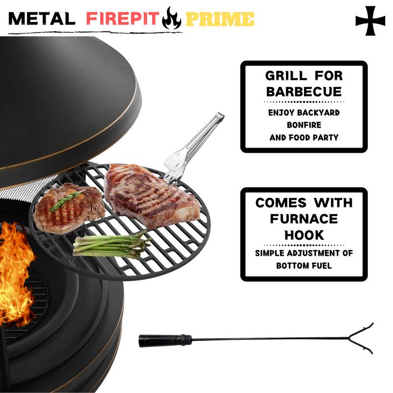 Cozy Two-in-One Outdoor Fire Pit & Heater