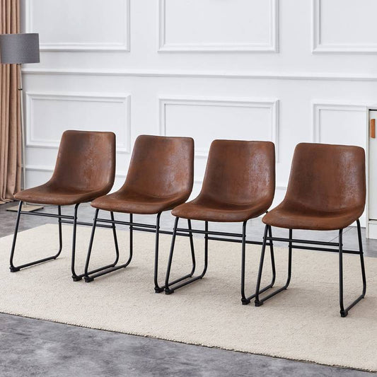 Chic Vintage Brown Suede Bar Stool