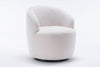 Cozy Ivory Swivel Accent Chair