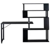Versatile L-Shaped Home Office Desk with Rolling Bookshelf