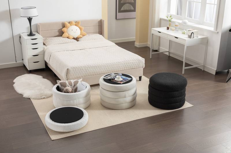 Stylish Black Storage Ottoman