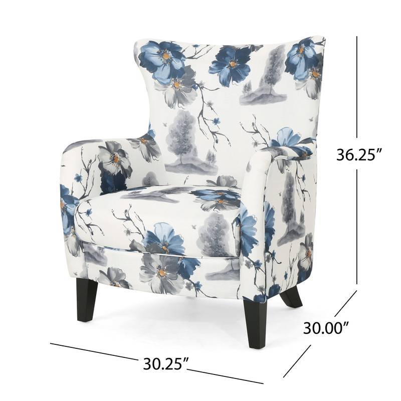 Chic Vintage Print Club Chair