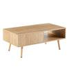 Chic Rattan Coffee Table with Hidden Storage