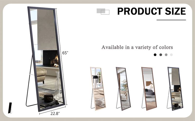 Stylish Black Full-Body Mirror
