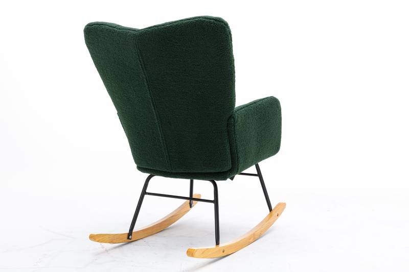 Cozy Green Rocking Chair - Mid Century Modern Charm
