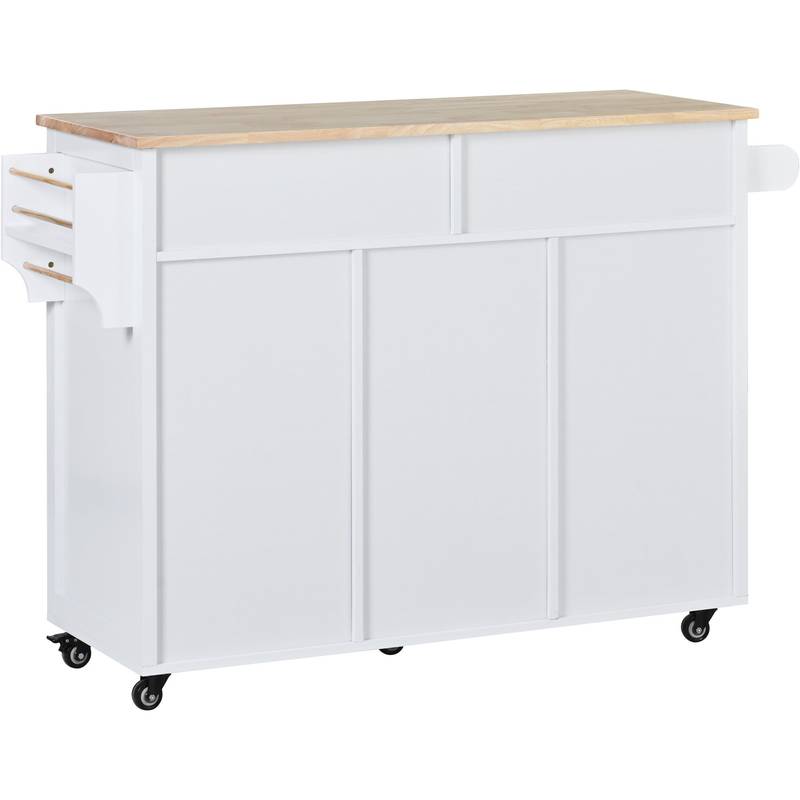 Stylish Kitchen Cart with Wood Top & Easy-Glide Drawers