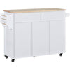 Stylish Kitchen Cart with Wood Top & Easy-Glide Drawers