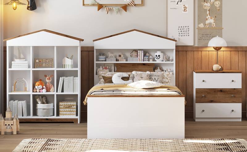 Cozy House Bed Set with Stylish Storage