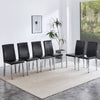 Sleek Black Backrest Chairs with Silver Legs - Modern Minimalist Chic!