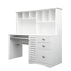 Charming White Home Office Desk with Hutch