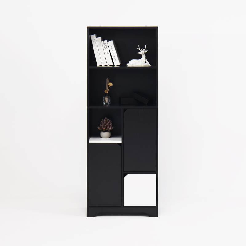 Sleek Storage Bookcase with Doors & Drawer