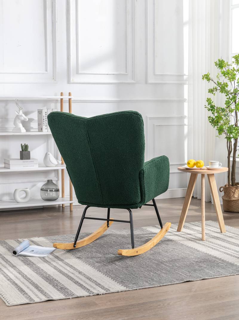 Cozy Green Rocking Chair - Mid Century Modern Charm