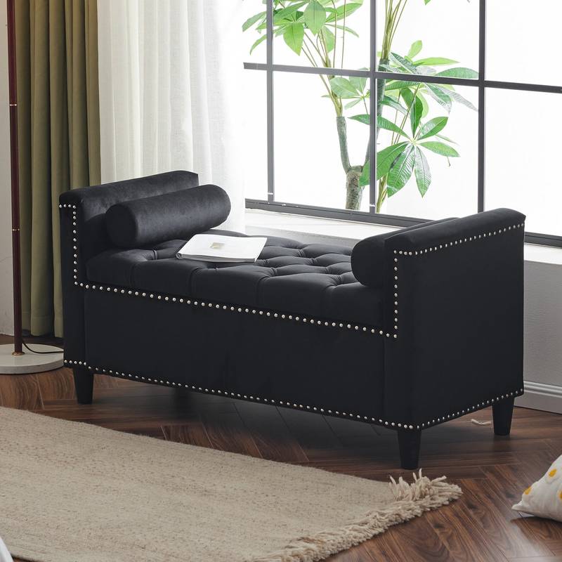 Velvet Charm Entryway Bench