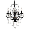 Radiant Vintage Crystal Chandelier - Matte Black & Gold Elegance