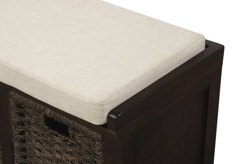 Rustic Rattan Storage Bench