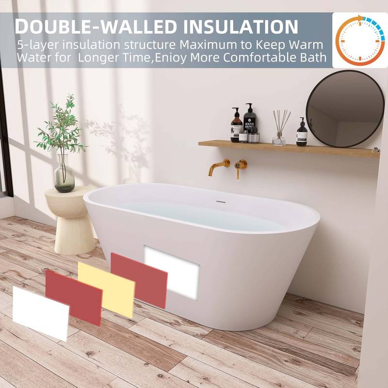 Luxurious Oval Soaking Tub with Modern Features