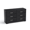 Sleek Black 3-Drawer Chest and Dresser