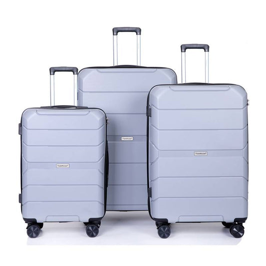 “Silver Spinner Suitcase Trio with TSA Lock”