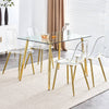 Chic Crystal Dining Chairs - Set of Four with Gold Legs