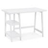 Chic White Wood Desk with Storage