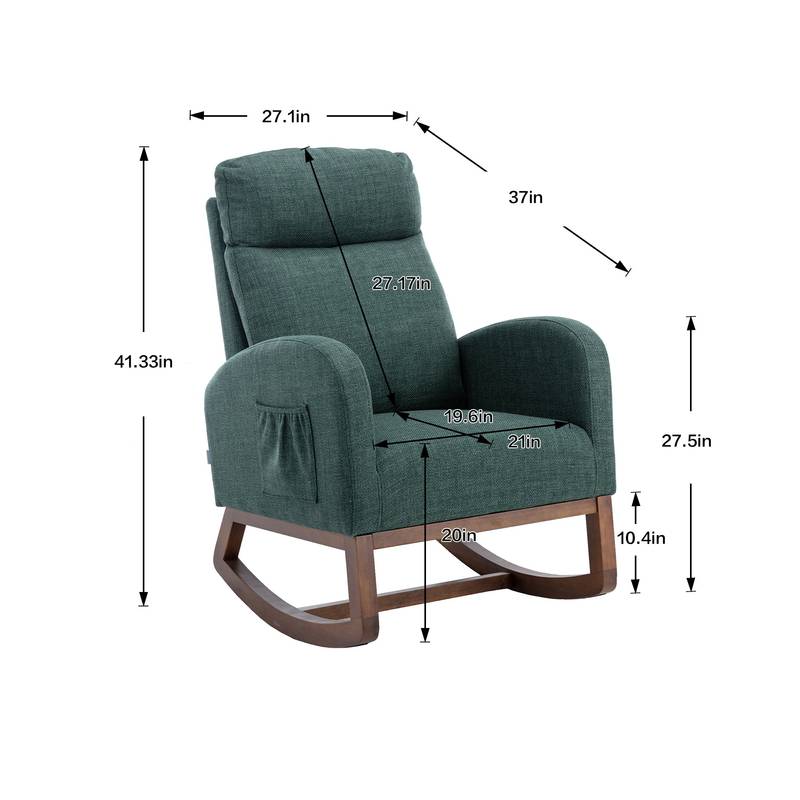 Stylish Emerald Rocking Glider Chair