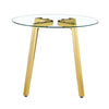 Chic Gold-Base Round Glass Dining Table