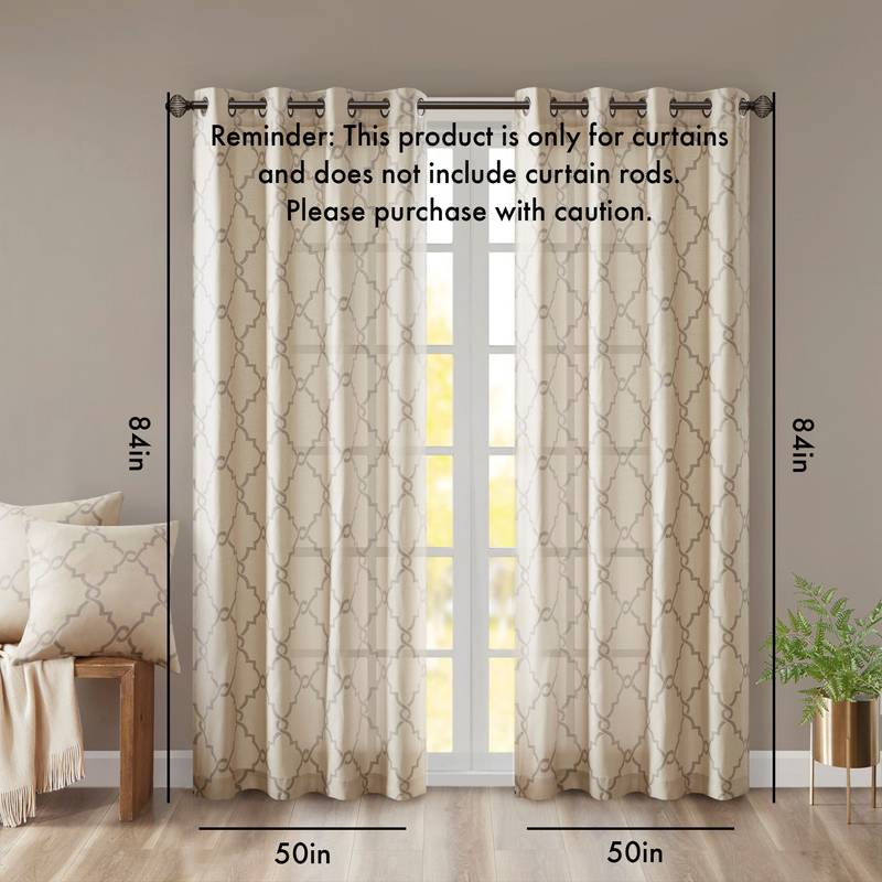 Fretwork Grommet Curtain Panel