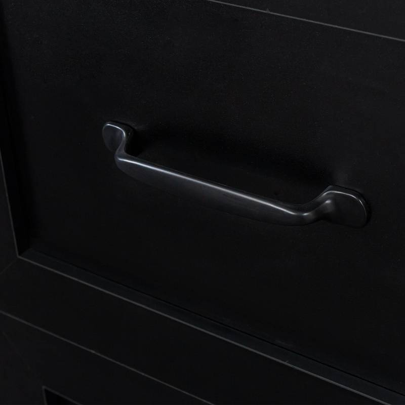 Chic Antiqued Black Home Office Desk with Hutch