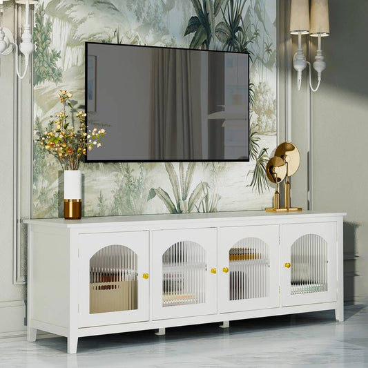 Charming Kids TV Stand with Glass Doors