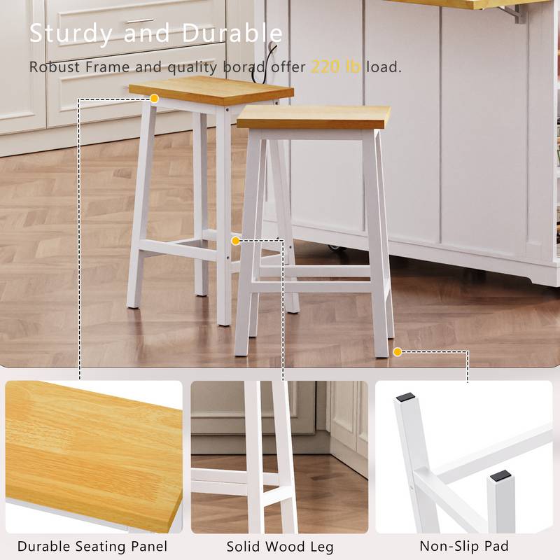 Cozy Kitchen Island with Bar Stools & Storage