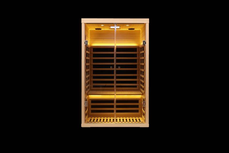 Cozy Glass Hemlock Sauna for Two