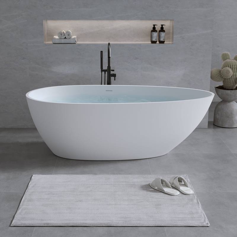 Elegant Matte White Freestanding Soaking Tub