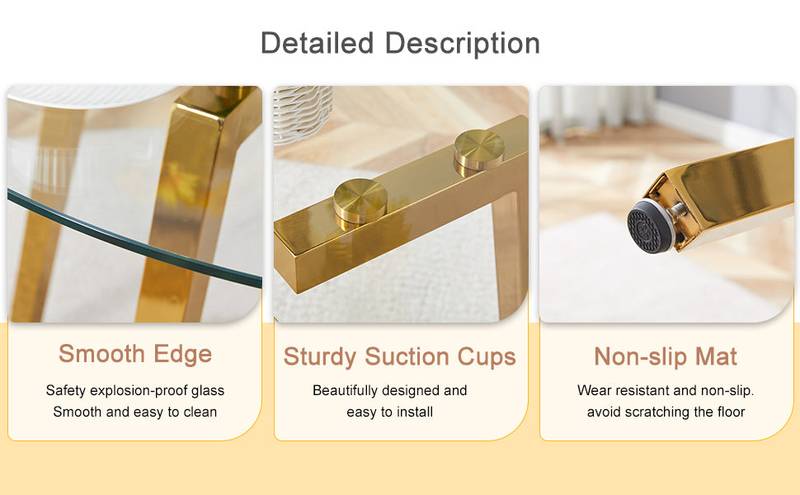 Chic Gold-Base Round Glass Dining Table