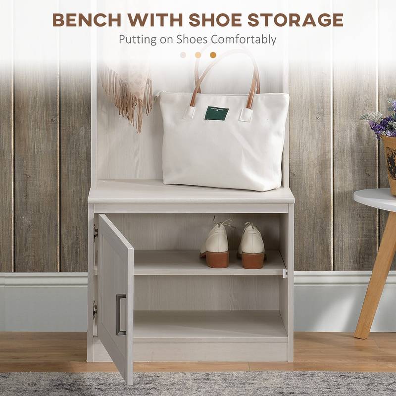 Chic Entryway Hall Tree with Shoe Storage & Coat Rack