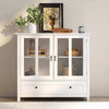 Charming Glass-Door Buffet with Bell Handles